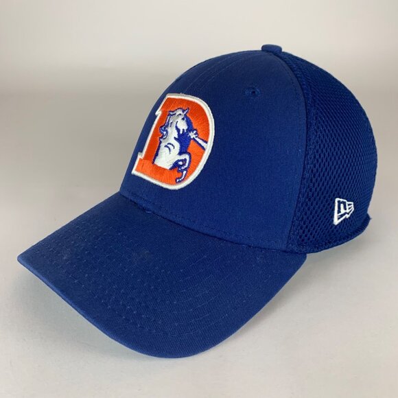 Denver Broncos NFL Retro Blue New Era 39Thirty Stretch Fitted Hat Mens S/M - Picture 1 of 5